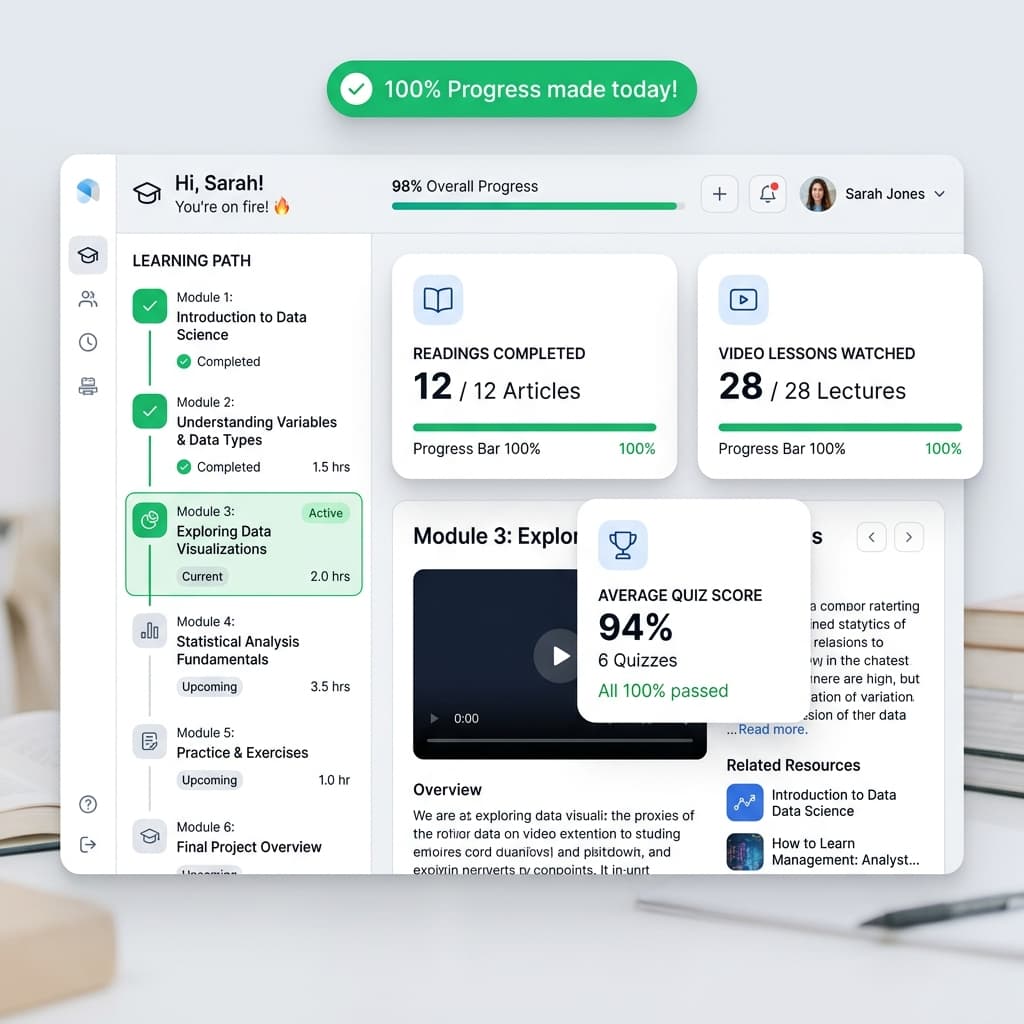 DEVFORGE Learning Progress Interface